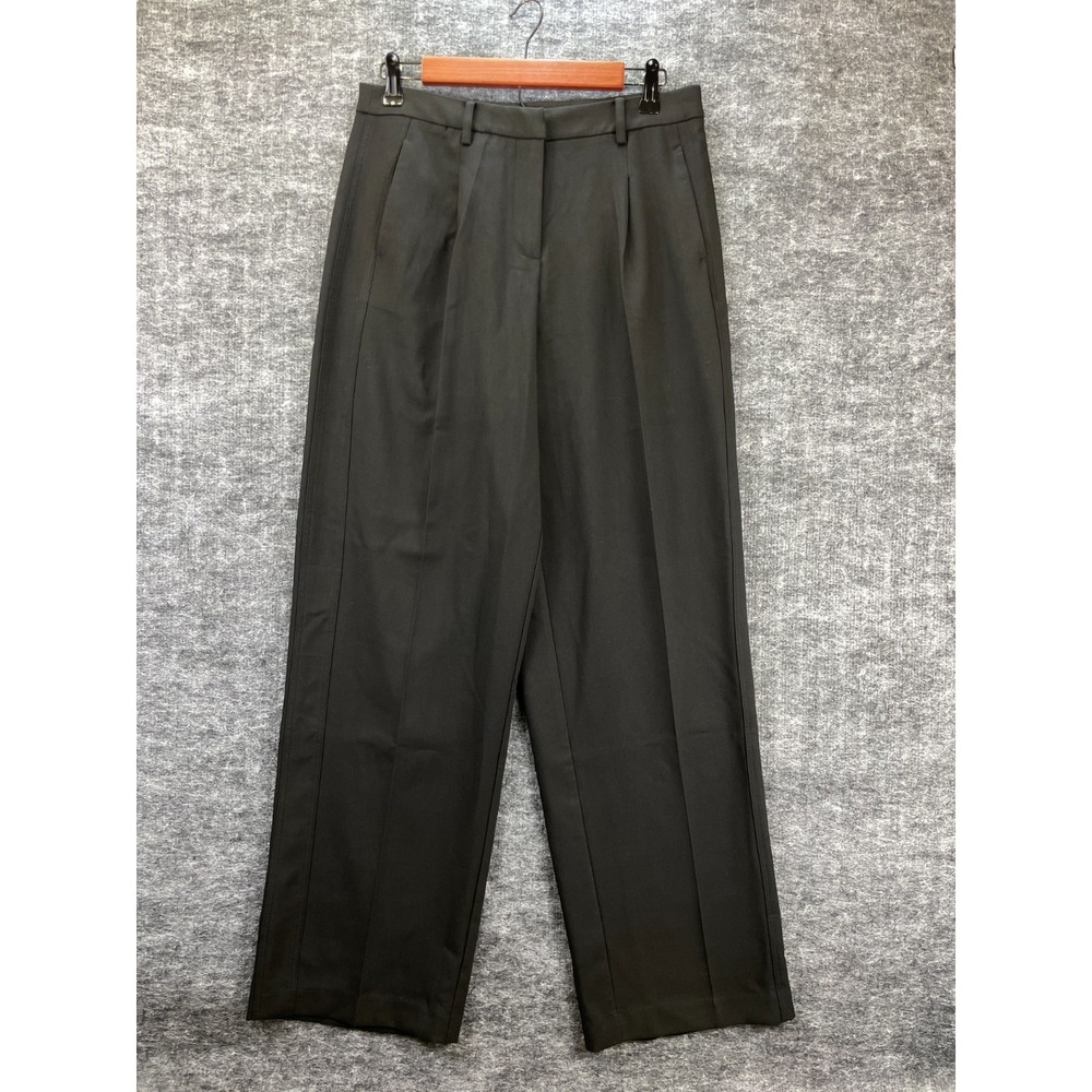 Mango MNG Women's Size 6 Black Pleated Dress Pants Wide Leg Trousers Business